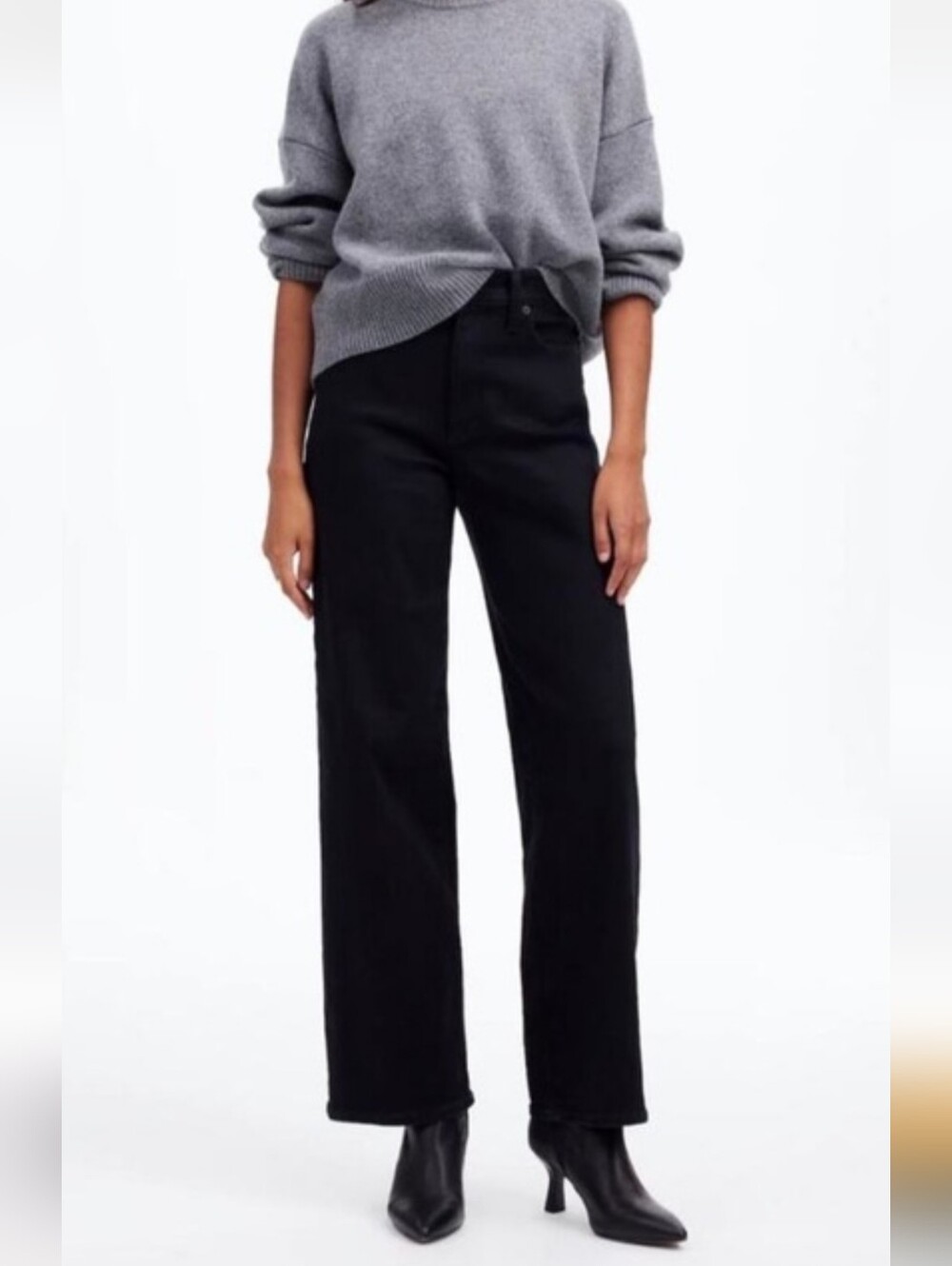 Madewell Black The Perfect Vintage Wide-Leg Jean Size 26